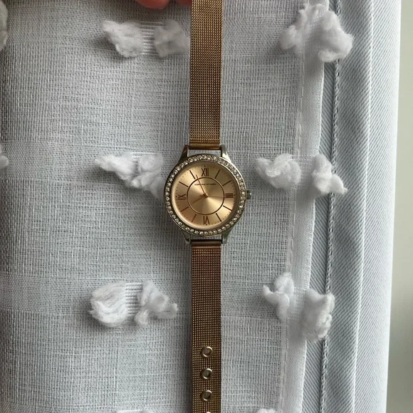 Adrienne Vittadini Rose Gold Mesh Strap Diamond Accent Watch Adrienne Vittadini Women main image 2